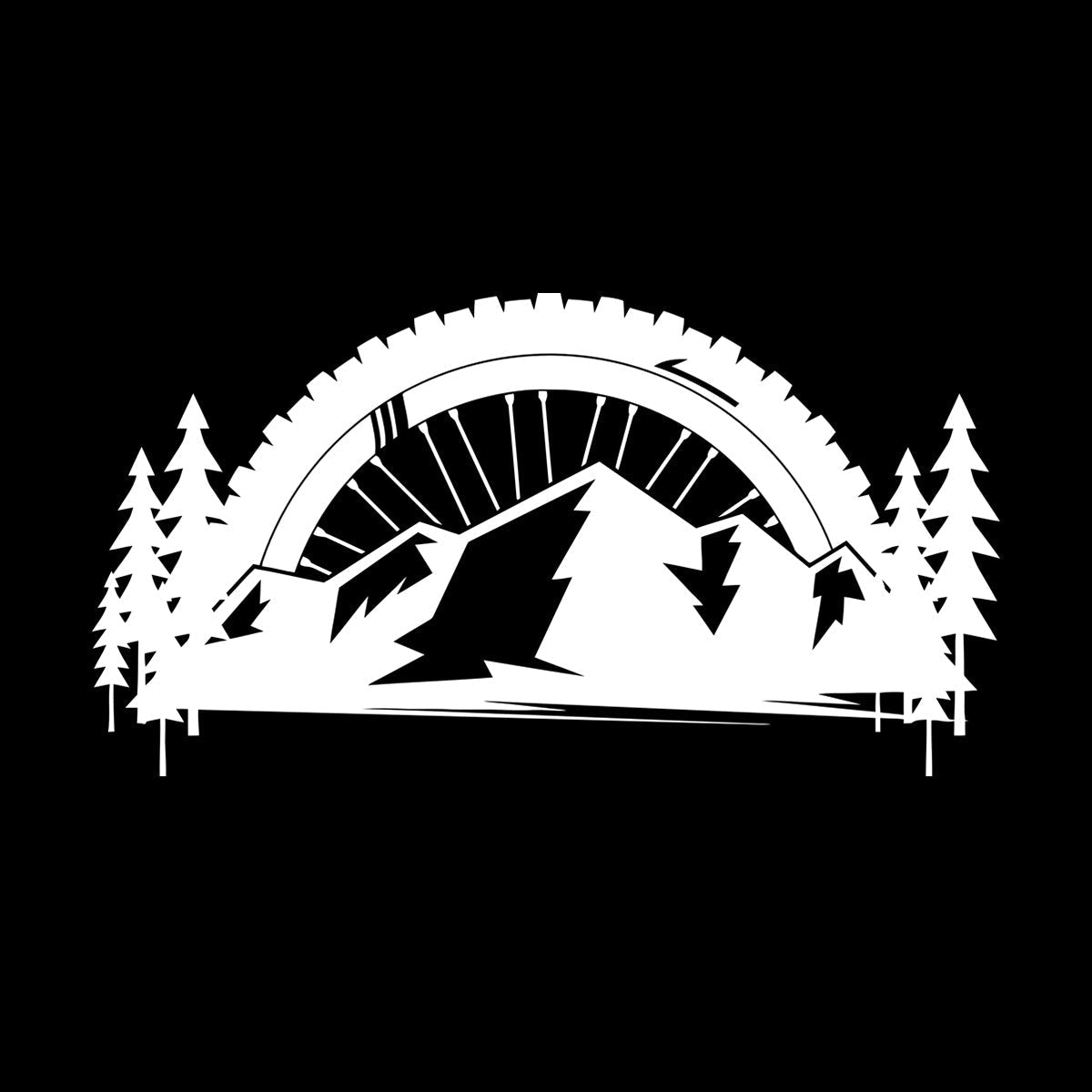 Engraving Decals Mountains Bike Race Extreme Sport Wheel Multi Color Selection