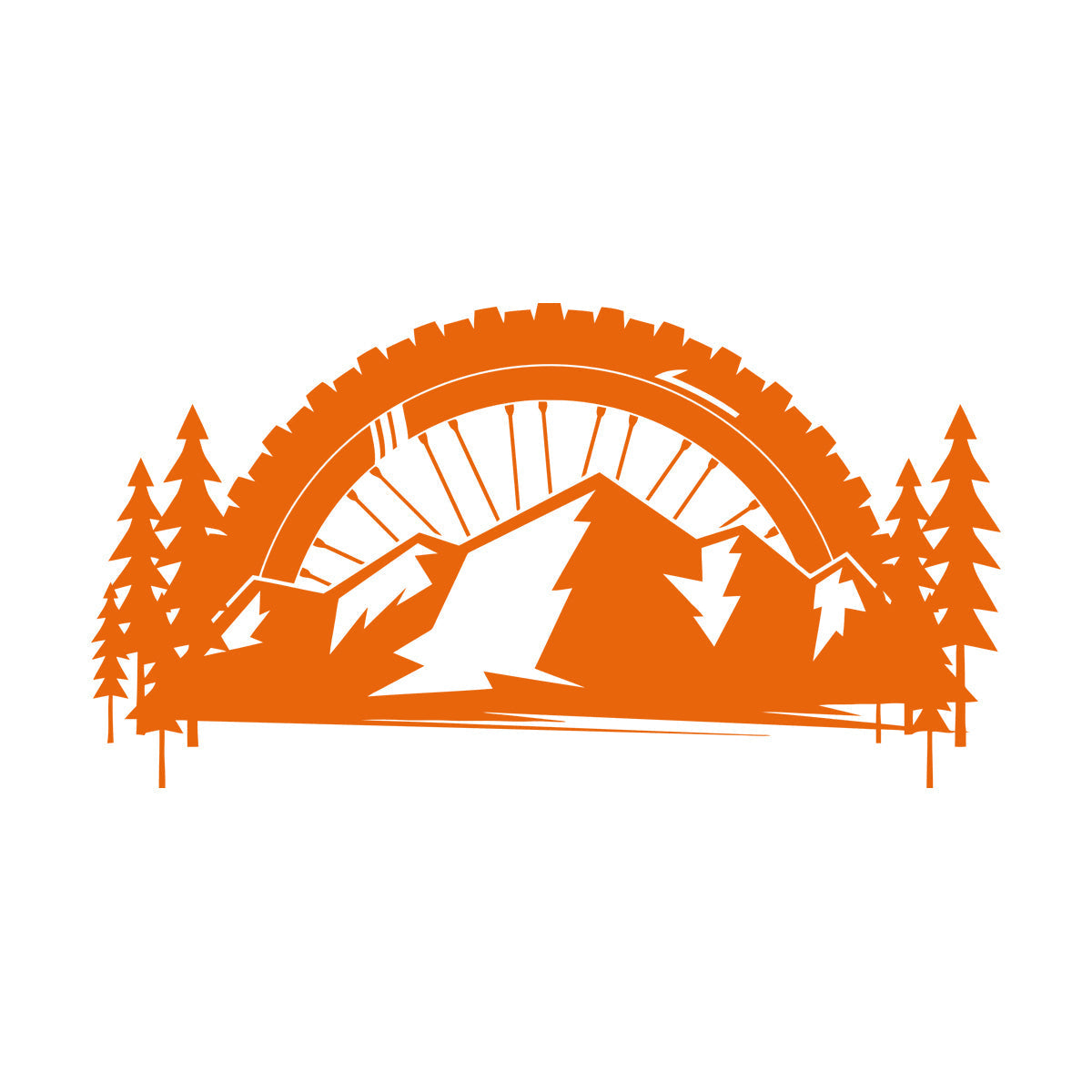 Engraving Decals Mountains Bike Race Extreme Sport Wheel Multi Color Selection