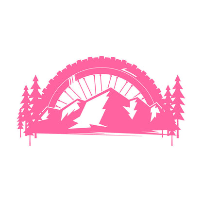 Engraving Decals Mountains Bike Race Extreme Sport Wheel Multi Color Selection