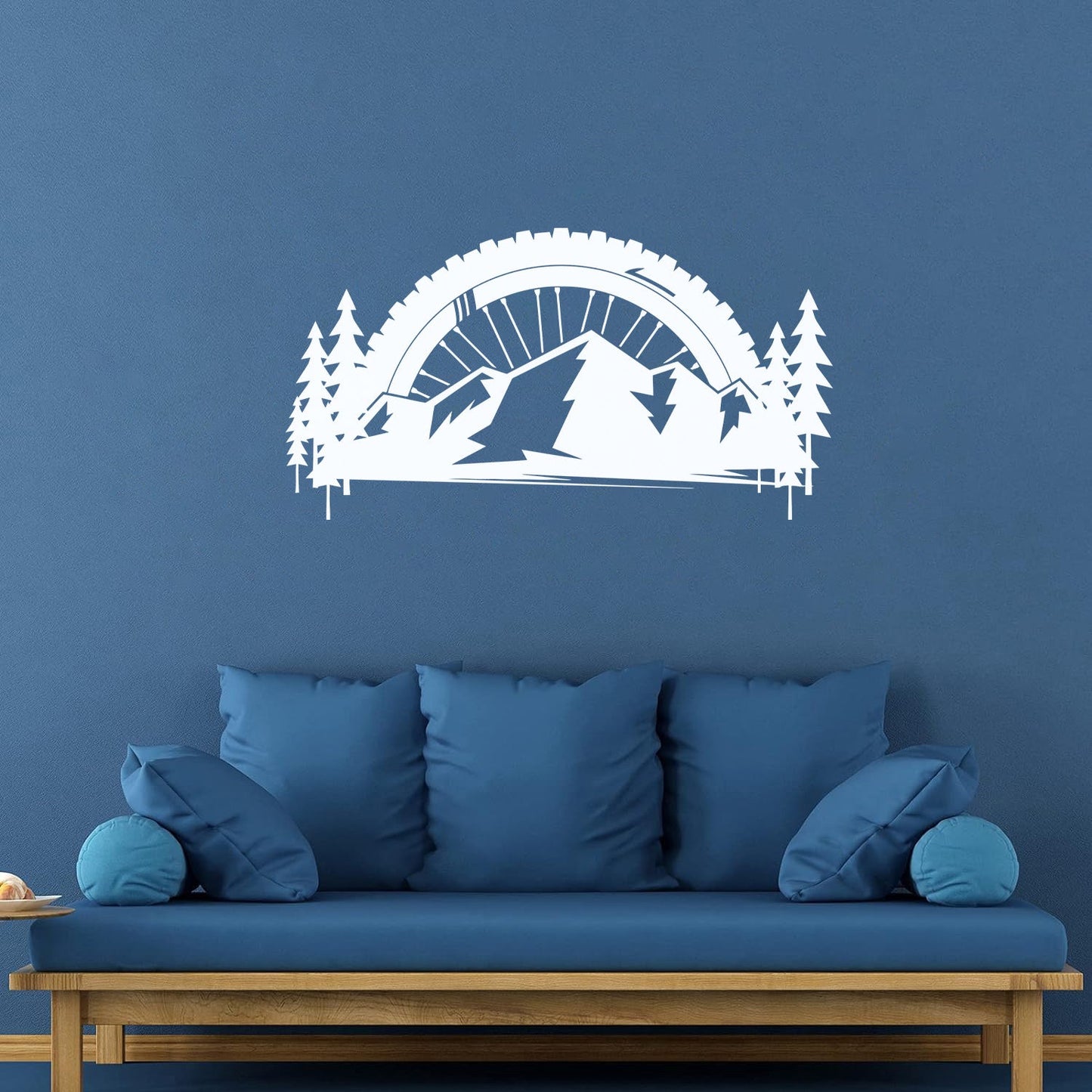 Engraving Decals Mountains Bike Race Extreme Sport Wheel Multi Color Selection