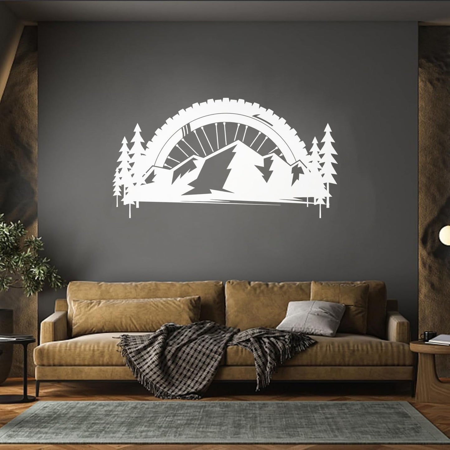 Engraving Decals Mountains Bike Race Extreme Sport Wheel Multi Color Selection