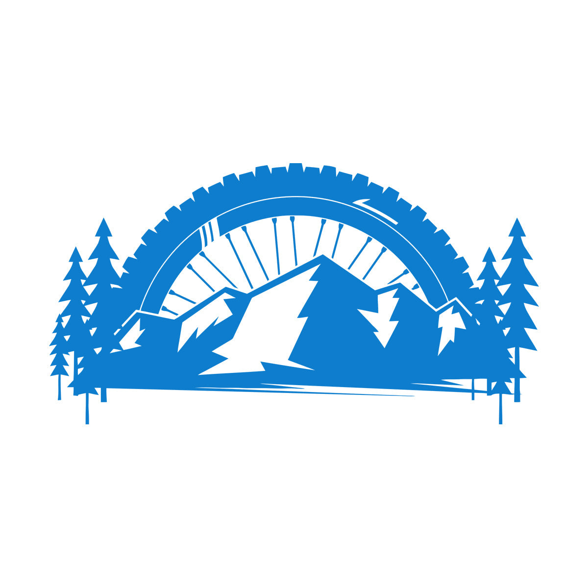 Engraving Decals Mountains Bike Race Extreme Sport Wheel Multi Color Selection