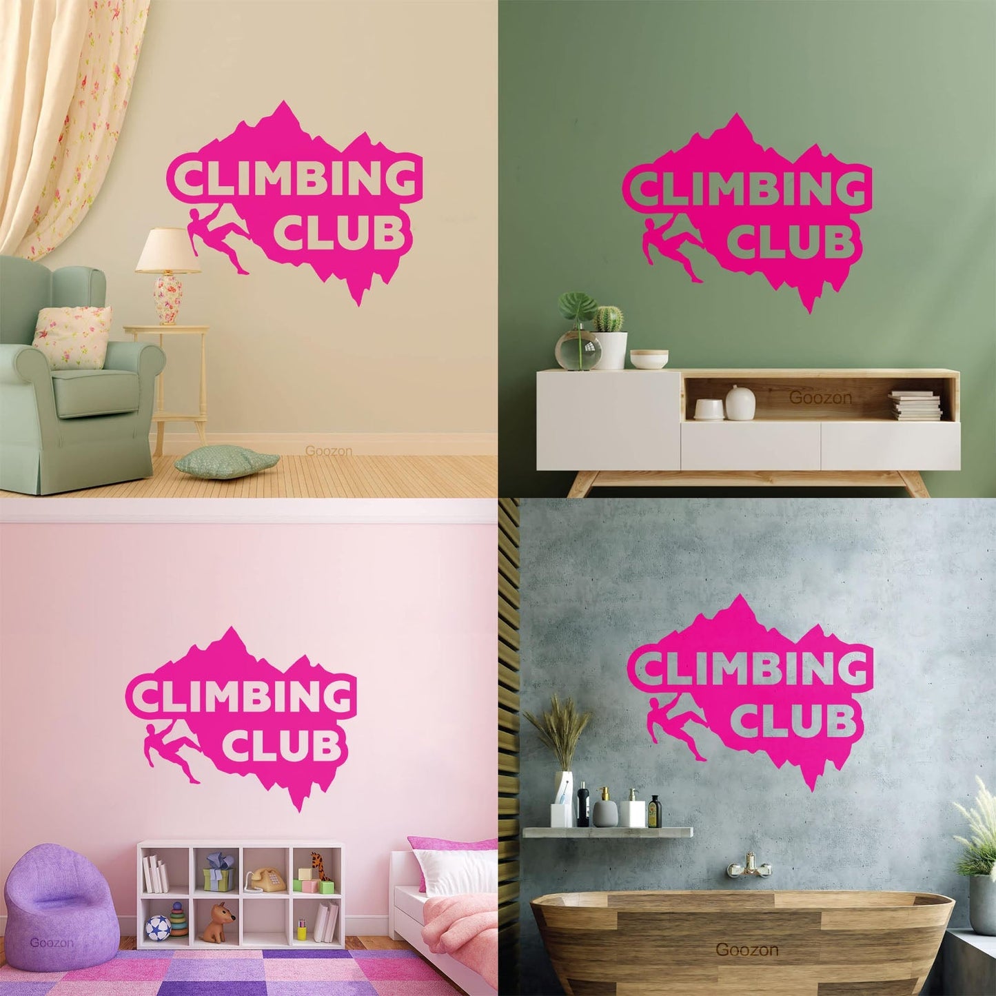 Mural And Wall Vinyl Decal Mounting Climbing Club Extreme Sport Equipped With Transfer Film Kit