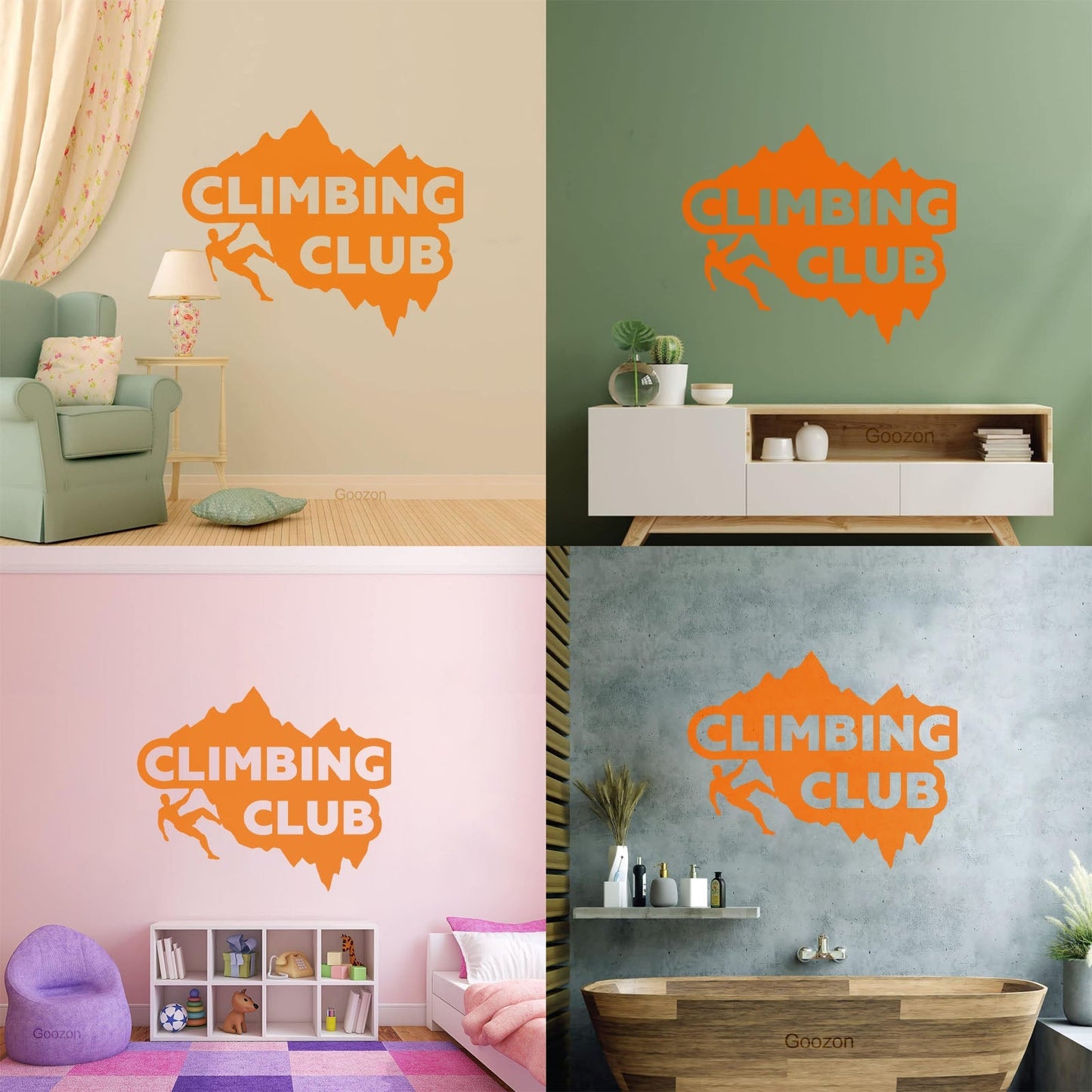 Mural And Wall Vinyl Decal Mounting Climbing Club Extreme Sport Equipped With Transfer Film Kit