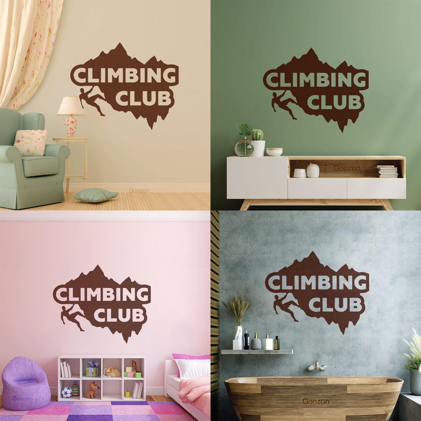 Mural And Wall Vinyl Decal Mounting Climbing Club Extreme Sport Equipped With Transfer Film Kit