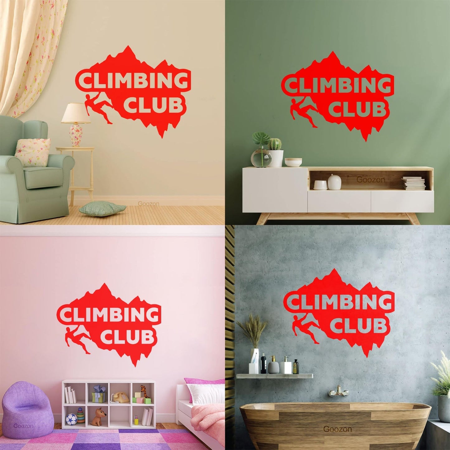 Mural And Wall Vinyl Decal Mounting Climbing Club Extreme Sport Equipped With Transfer Film Kit