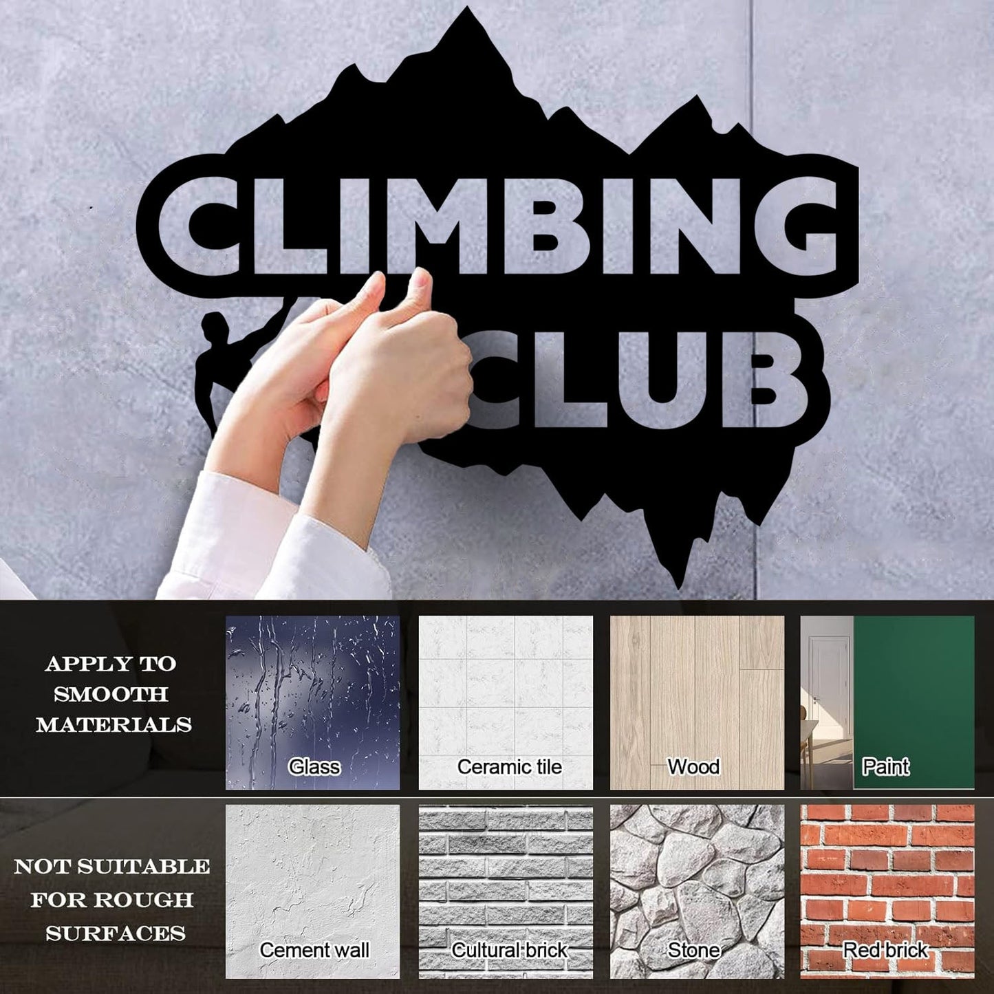 Mural And Wall Vinyl Decal Mounting Climbing Club Extreme Sport Equipped With Transfer Film Kit