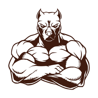 Wall Decals Muscled Dog Animal Pets Gymnastics Fitnesscenter Store Decoration