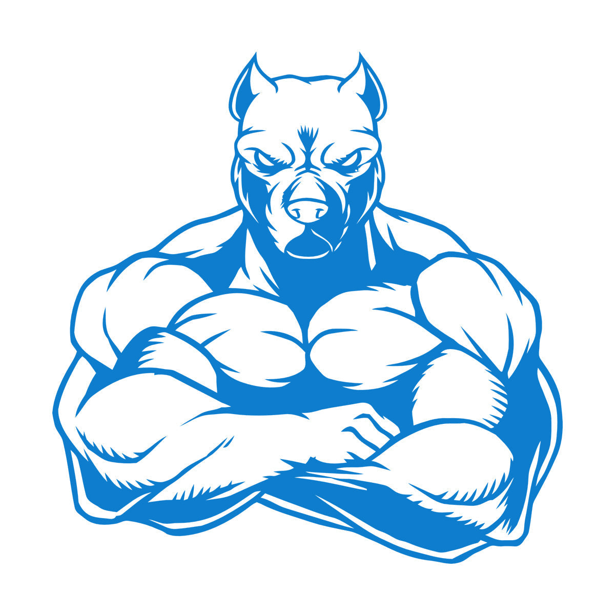 Wall Decals Muscled Dog Animal Pets Gymnastics Fitnesscenter Store Decoration