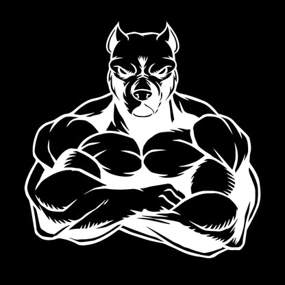 Wall Decals Muscled Dog Animal Pets Gymnastics Fitnesscenter Store Decoration