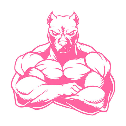 Wall Decals Muscled Dog Animal Pets Gymnastics Fitnesscenter Store Decoration