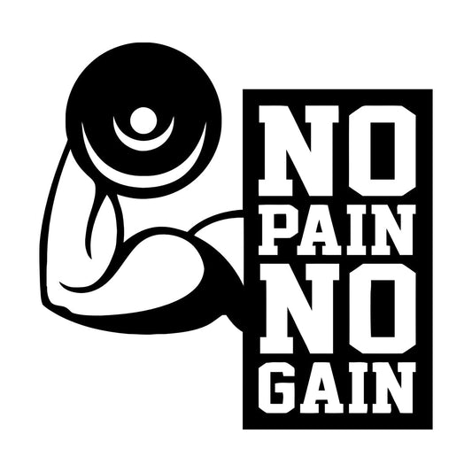 Wall Stickers No Pain No Gain Fitnesscenter Muscled Gymnastics Sport Do Not Damage The Wall Surface