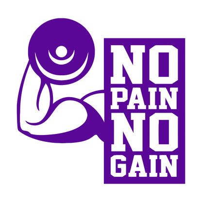 Wall Stickers No Pain No Gain Fitnesscenter Muscled Gymnastics Sport Do Not Damage The Wall Surface