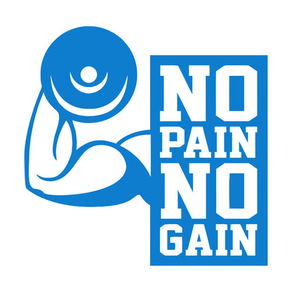 Wall Stickers No Pain No Gain Fitnesscenter Muscled Gymnastics Sport Do Not Damage The Wall Surface