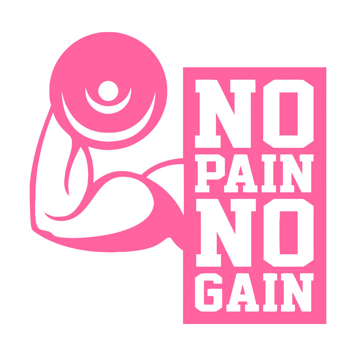 Wall Stickers No Pain No Gain Fitnesscenter Muscled Gymnastics Sport Do Not Damage The Wall Surface