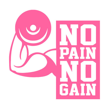 Wall Stickers No Pain No Gain Fitnesscenter Muscled Gymnastics Sport Do Not Damage The Wall Surface
