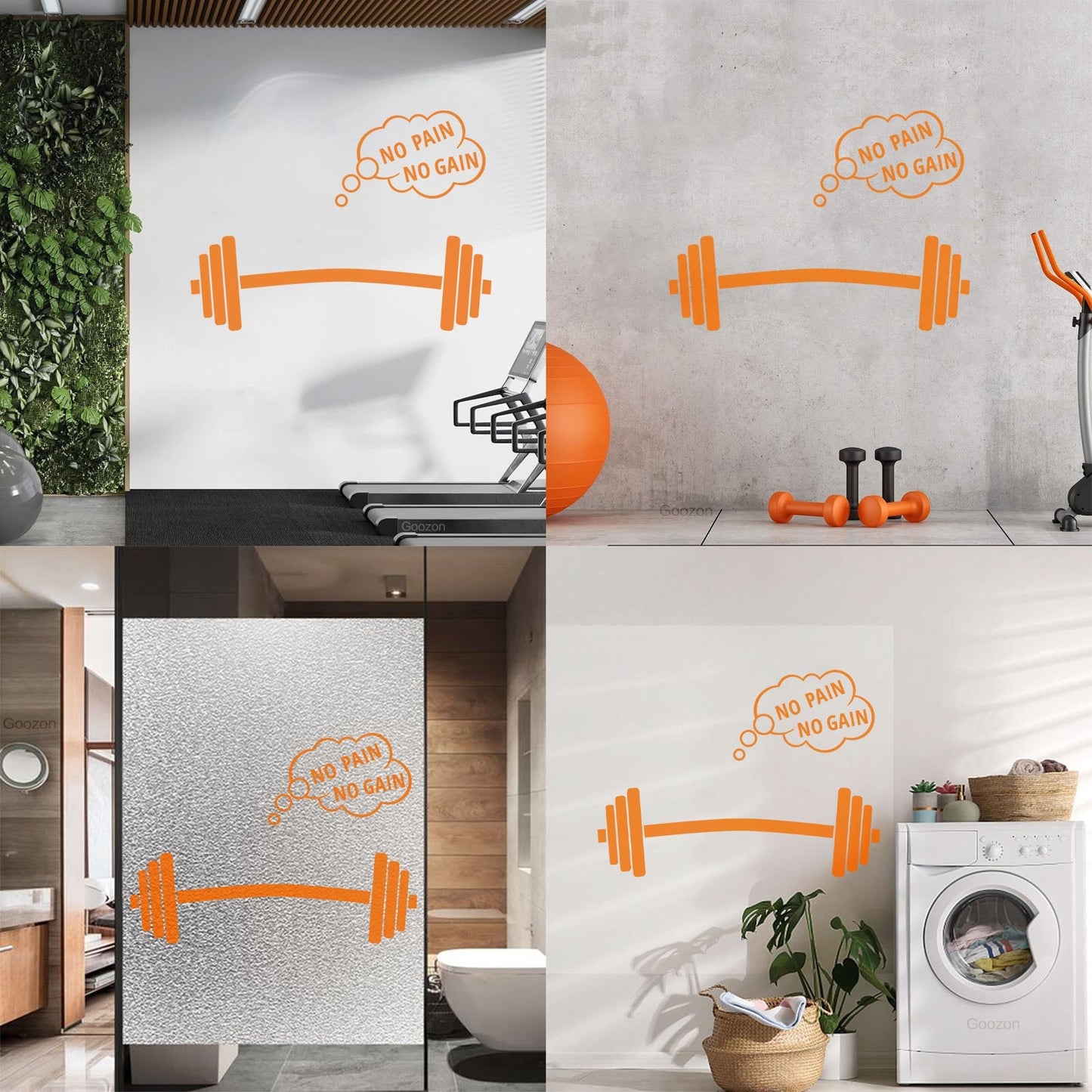 No Pain No Gain Fitnesscenter Sports Home Gymnastics Style Vinyl Art Sticker Equipped With Transfer Film Kit