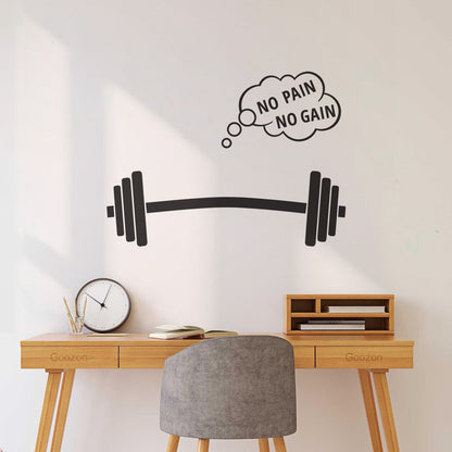 No Pain No Gain Fitnesscenter Sports Home Gymnastics Style Vinyl Art Sticker Equipped With Transfer Film Kit