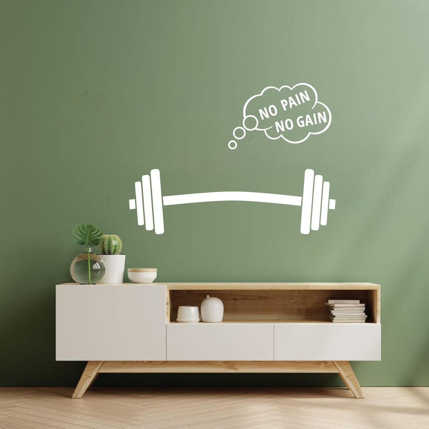 No Pain No Gain Fitnesscenter Sports Home Gymnastics Style Vinyl Art Sticker Equipped With Transfer Film Kit