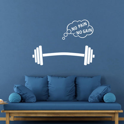No Pain No Gain Fitnesscenter Sports Home Gymnastics Style Vinyl Art Sticker Equipped With Transfer Film Kit