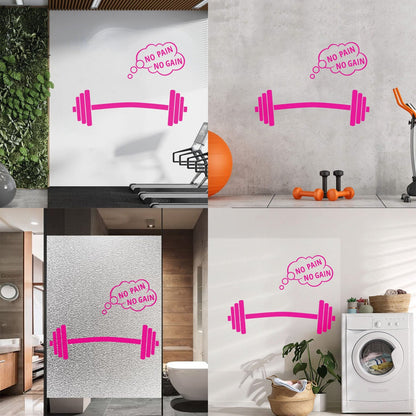 No Pain No Gain Fitnesscenter Sports Home Gymnastics Style Vinyl Art Sticker Equipped With Transfer Film Kit