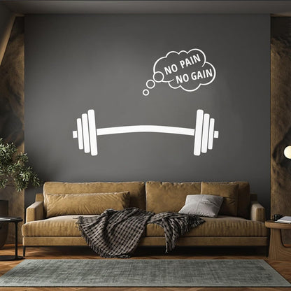 No Pain No Gain Fitnesscenter Sports Home Gymnastics Style Vinyl Art Sticker Equipped With Transfer Film Kit