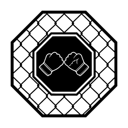Engraving Stickers Octagon Fight Club Fighters Fighting Martial Arts Mma Easy Installation