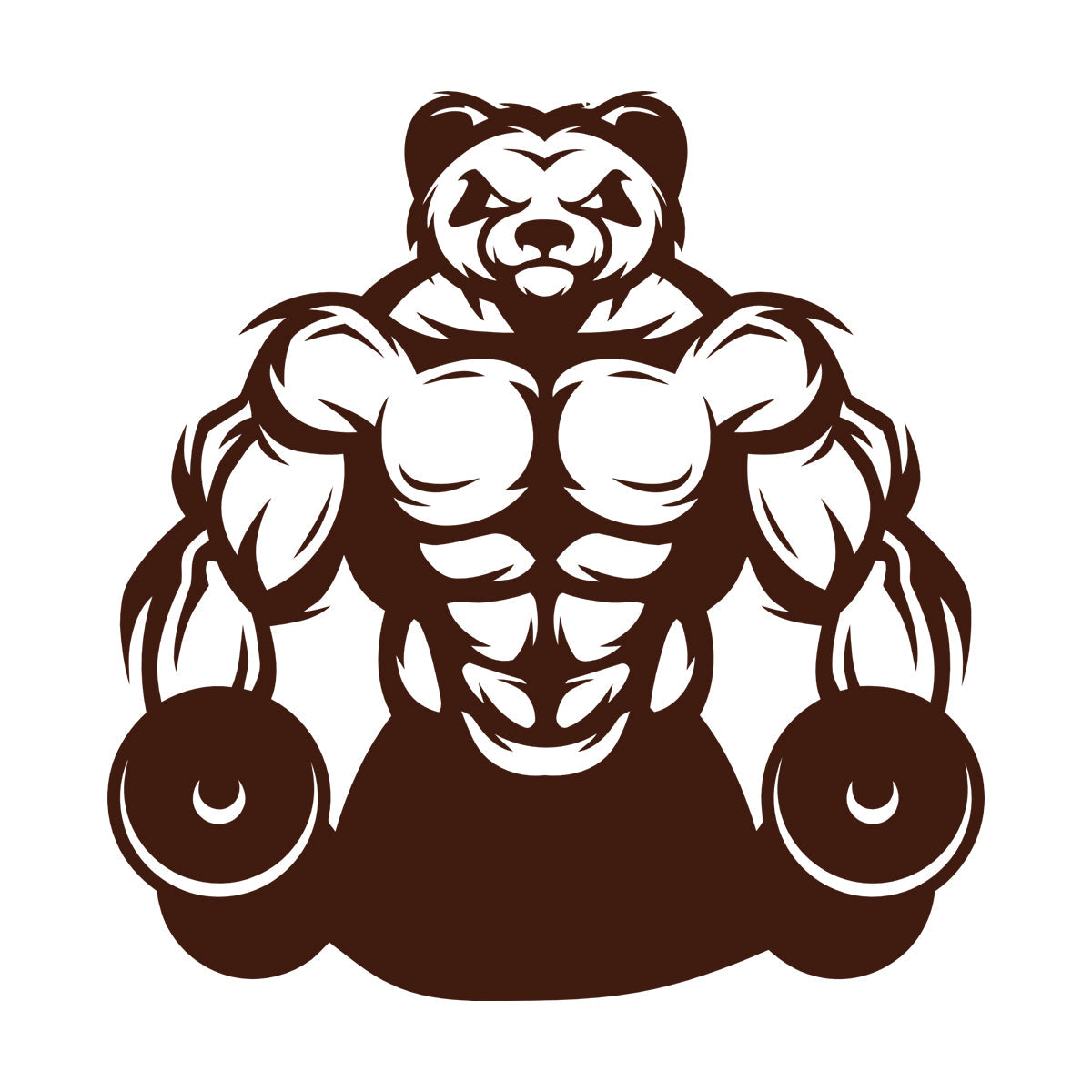 Wall Vinyl Sticker Decor Panda Muscles Gymnastics Fitnesscenter Sports Glass Stickers
