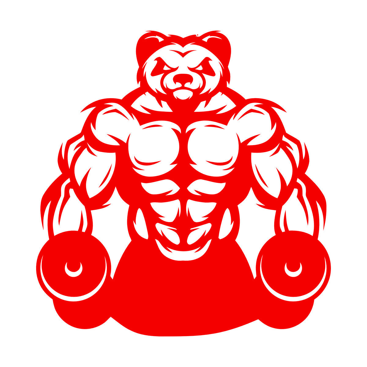 Wall Vinyl Sticker Decor Panda Muscles Gymnastics Fitnesscenter Sports Glass Stickers