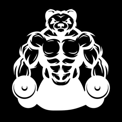 Wall Vinyl Sticker Decor Panda Muscles Gymnastics Fitnesscenter Sports Glass Stickers