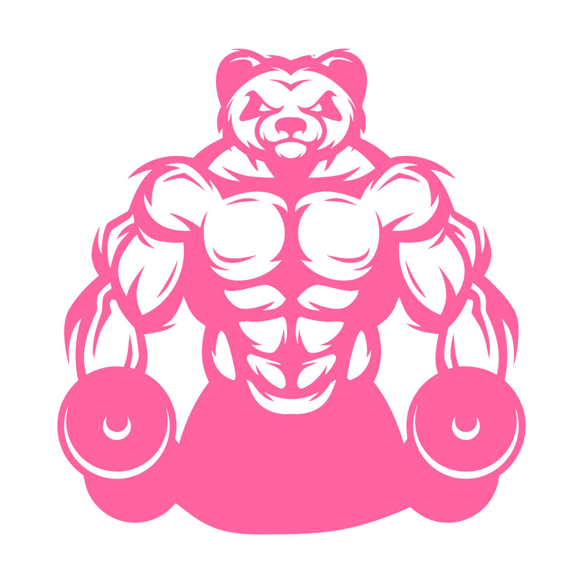 Wall Vinyl Sticker Decor Panda Muscles Gymnastics Fitnesscenter Sports Glass Stickers