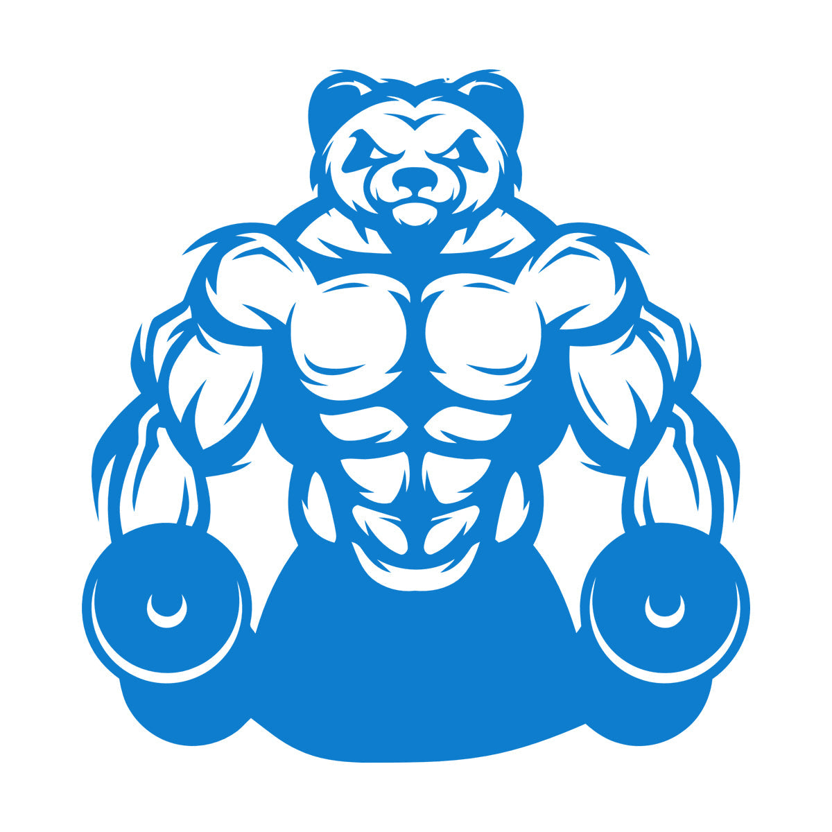 Wall Vinyl Sticker Decor Panda Muscles Gymnastics Fitnesscenter Sports Glass Stickers