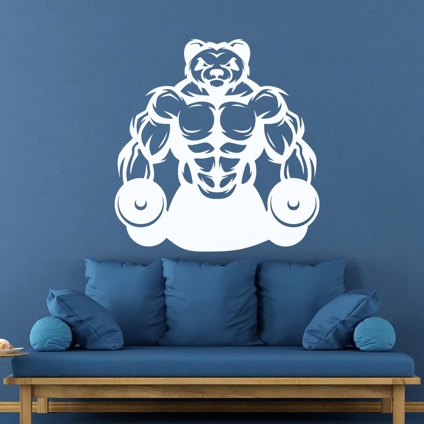 Wall Vinyl Sticker Decor Panda Muscles Gymnastics Fitnesscenter Sports Glass Stickers