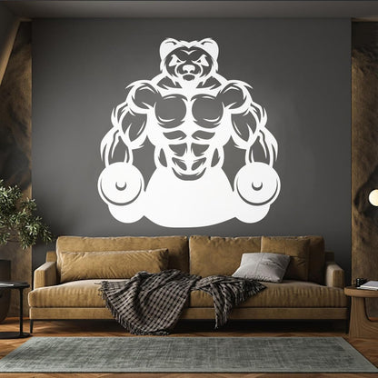 Wall Vinyl Sticker Decor Panda Muscles Gymnastics Fitnesscenter Sports Glass Stickers