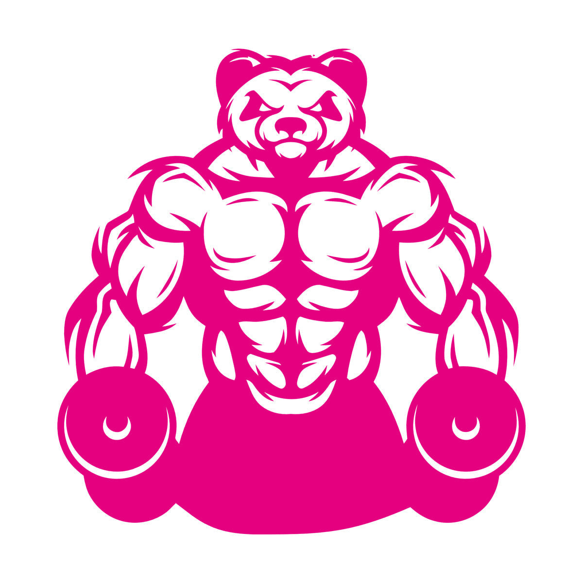 Wall Vinyl Sticker Decor Panda Muscles Gymnastics Fitnesscenter Sports Glass Stickers