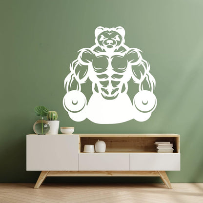 Wall Vinyl Sticker Decor Panda Muscles Gymnastics Fitnesscenter Sports Glass Stickers