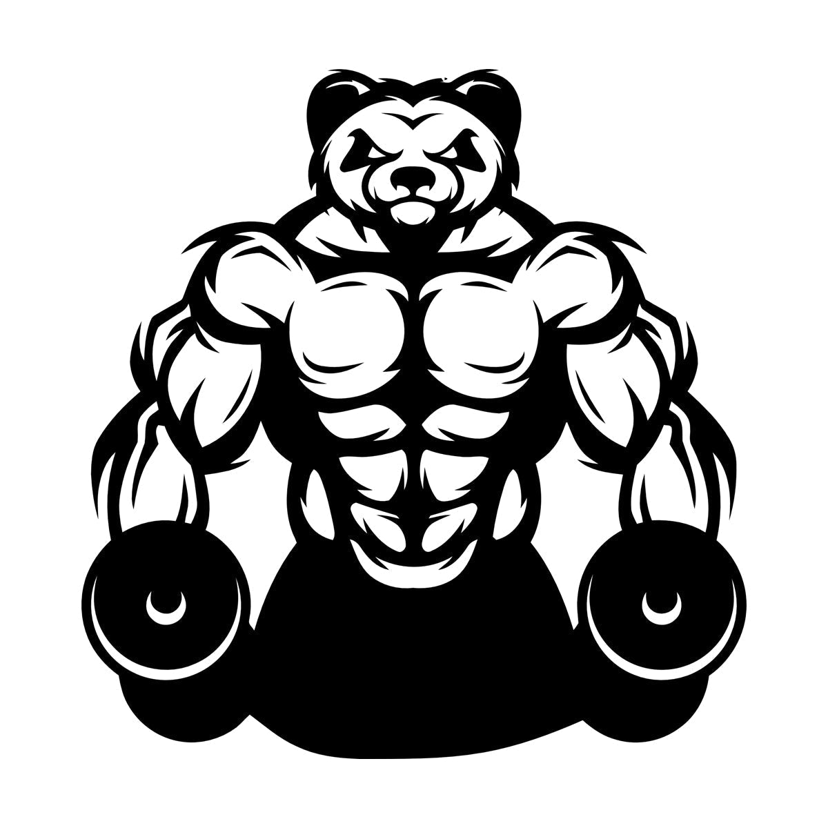 Wall Vinyl Sticker Decor Panda Muscles Gymnastics Fitnesscenter Sports Glass Stickers