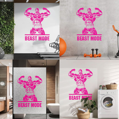 Lettering Stickers Phrase Beast Mode Gymnastics Iron Sports Musculus Easy Installation