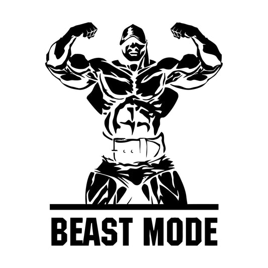 Lettering Stickers Phrase Beast Mode Gymnastics Iron Sports Musculus Easy Installation