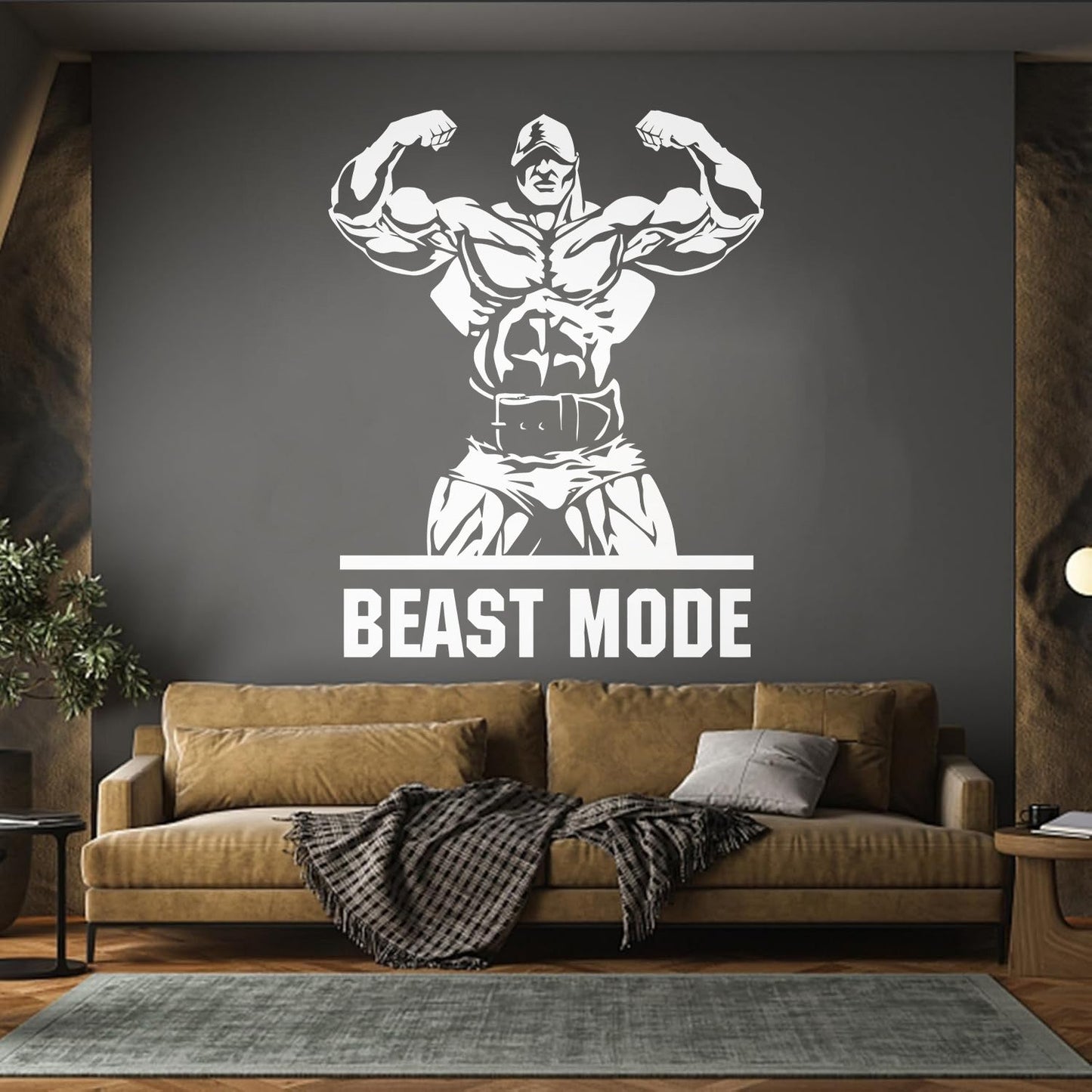 Lettering Stickers Phrase Beast Mode Gymnastics Iron Sports Musculus Easy Installation