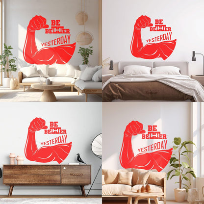 Wall Decals Paster Paper Phrase Be Better Yesterday Gymnastics Sports Fitnesscenter Art Mural Painting