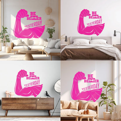 Wall Decals Paster Paper Phrase Be Better Yesterday Gymnastics Sports Fitnesscenter Art Mural Painting