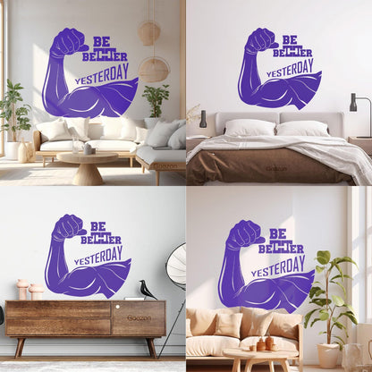 Wall Decals Paster Paper Phrase Be Better Yesterday Gymnastics Sports Fitnesscenter Art Mural Painting