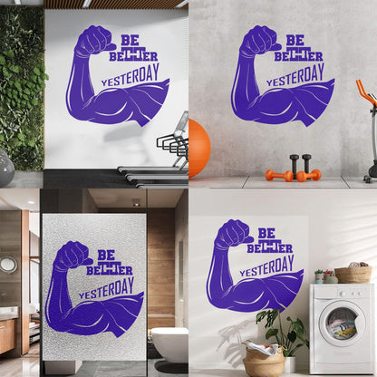 Wall Decals Paster Paper Phrase Be Better Yesterday Gymnastics Sports Fitnesscenter Art Mural Painting