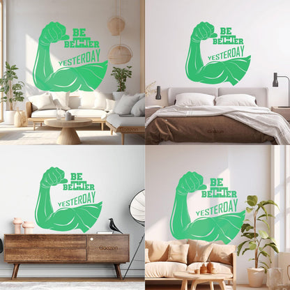 Wall Decals Paster Paper Phrase Be Better Yesterday Gymnastics Sports Fitnesscenter Art Mural Painting