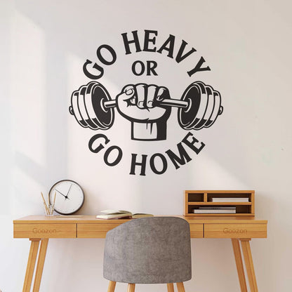 Vinyl Wall Stickers Phrase Go Heavy Gymnastics Iron Club Sports Multiple Size Options