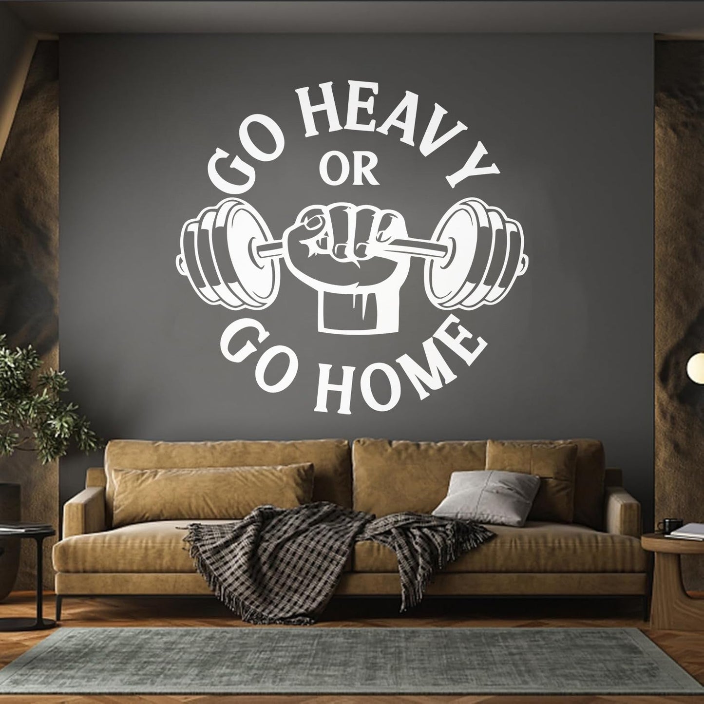 Vinyl Wall Stickers Phrase Go Heavy Gymnastics Iron Club Sports Multiple Size Options
