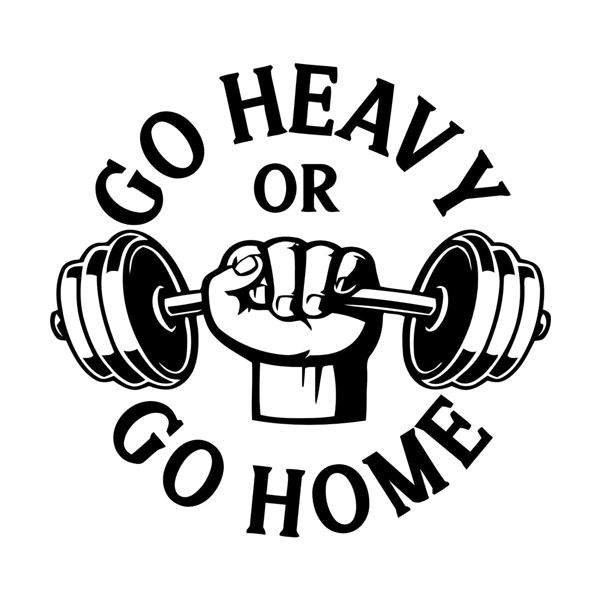 Vinyl Wall Stickers Phrase Go Heavy Gymnastics Iron Club Sports Multiple Size Options