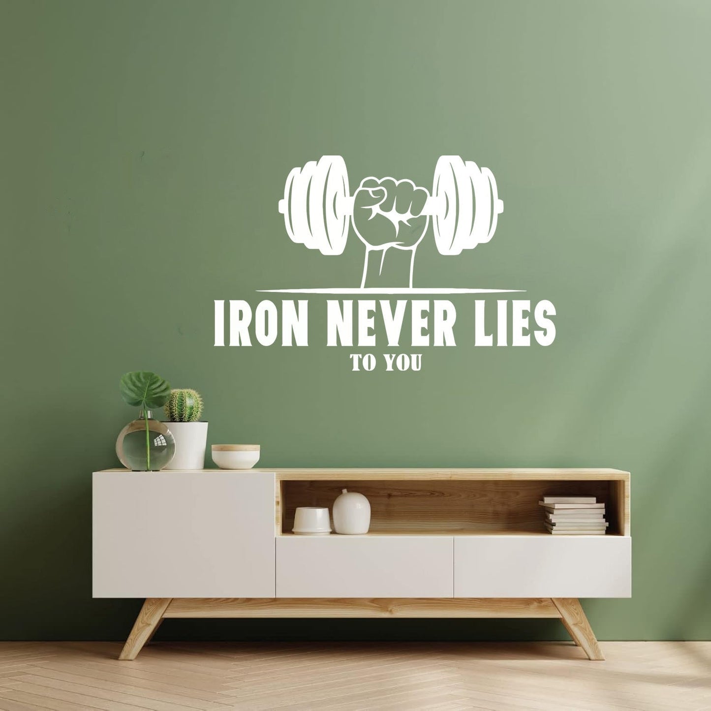 Engraving Decals Phrase Iron Never Lies To You Gymnastics Fitnesscenter Training Bodybuilding Personalized Customization