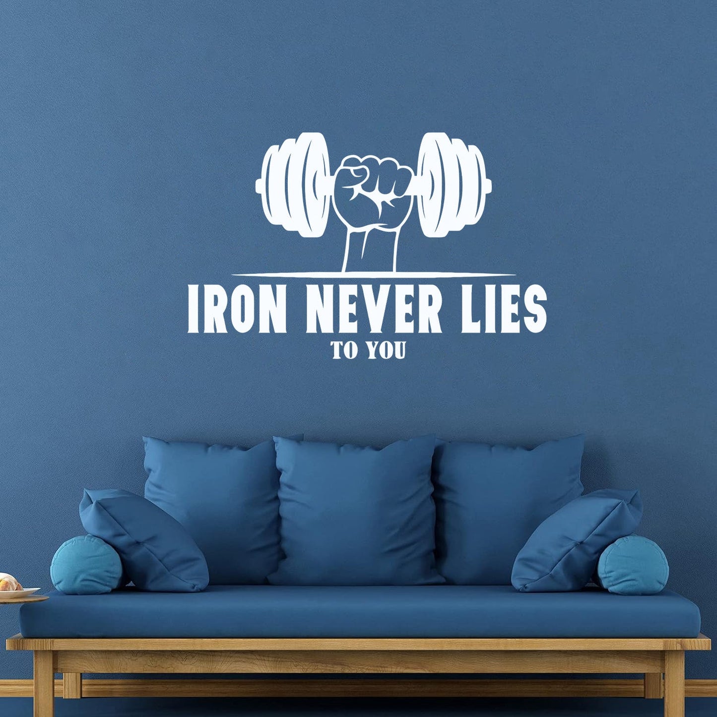 Engraving Decals Phrase Iron Never Lies To You Gymnastics Fitnesscenter Training Bodybuilding Personalized Customization